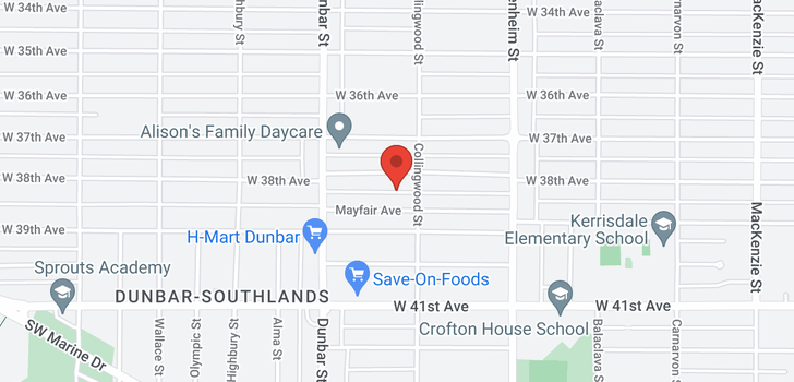 map of 3522 W 39TH AVENUE